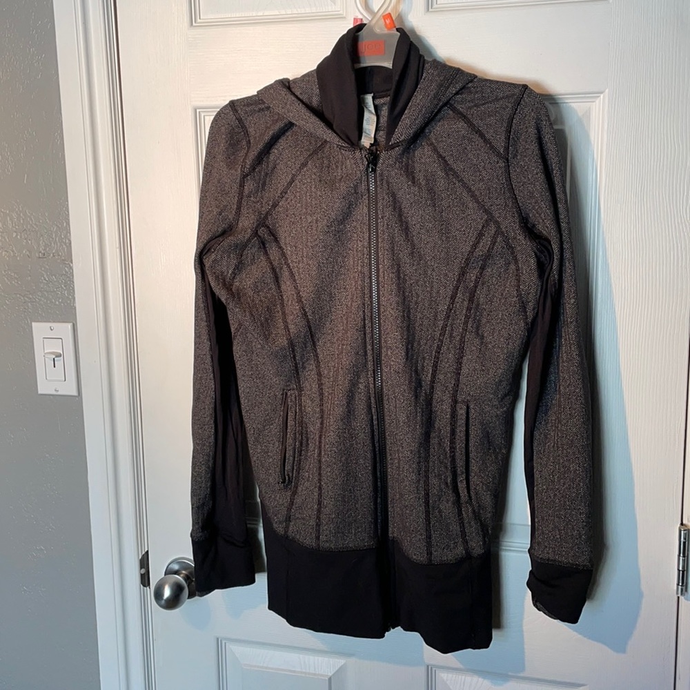 Heather gray hooded Lululemon zip up